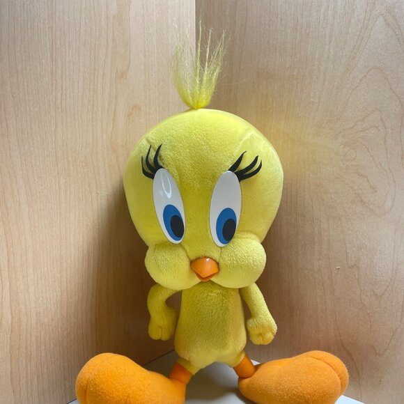 Vintage Talking Tweety Bird Plush Toy 16" Looney Tunes Collectible Yellow & Oran - Picture 4 of 16